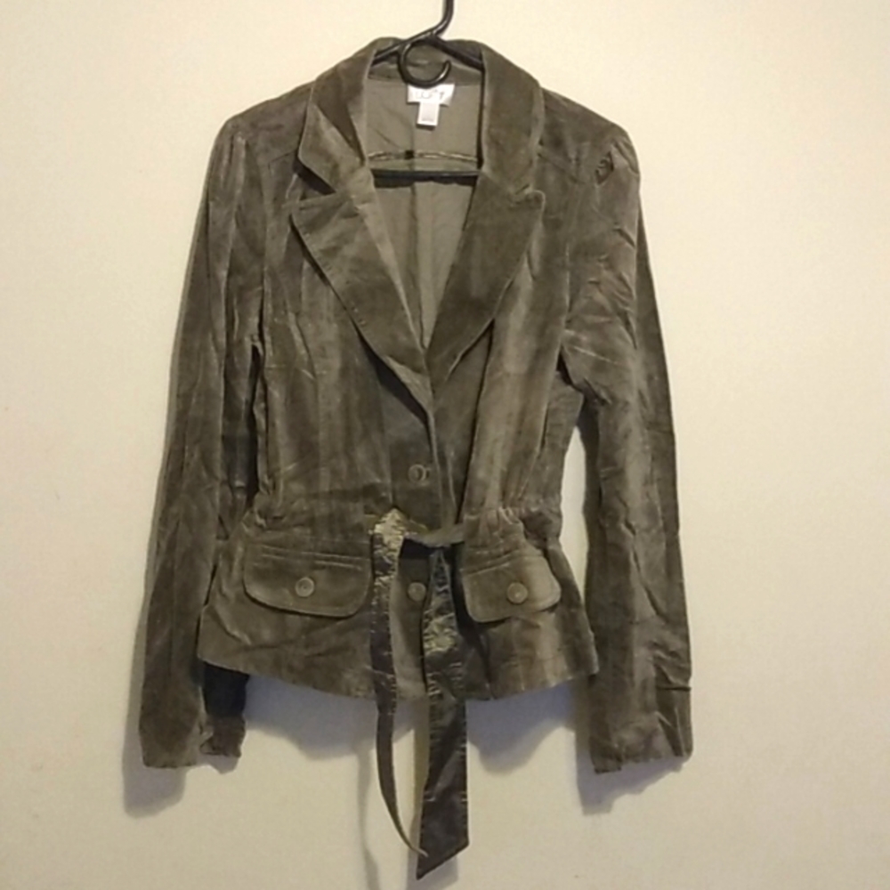 Ann Taylor Loft soft cotton velvet jacket/blazer in Steele gray